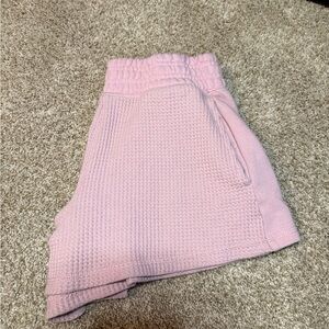 Pink waffle knit shorts
